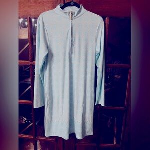 TALBOTS X CABANA LIFE® BYRON BAY SPORT SHIRTDRESS AQUA SIZE L